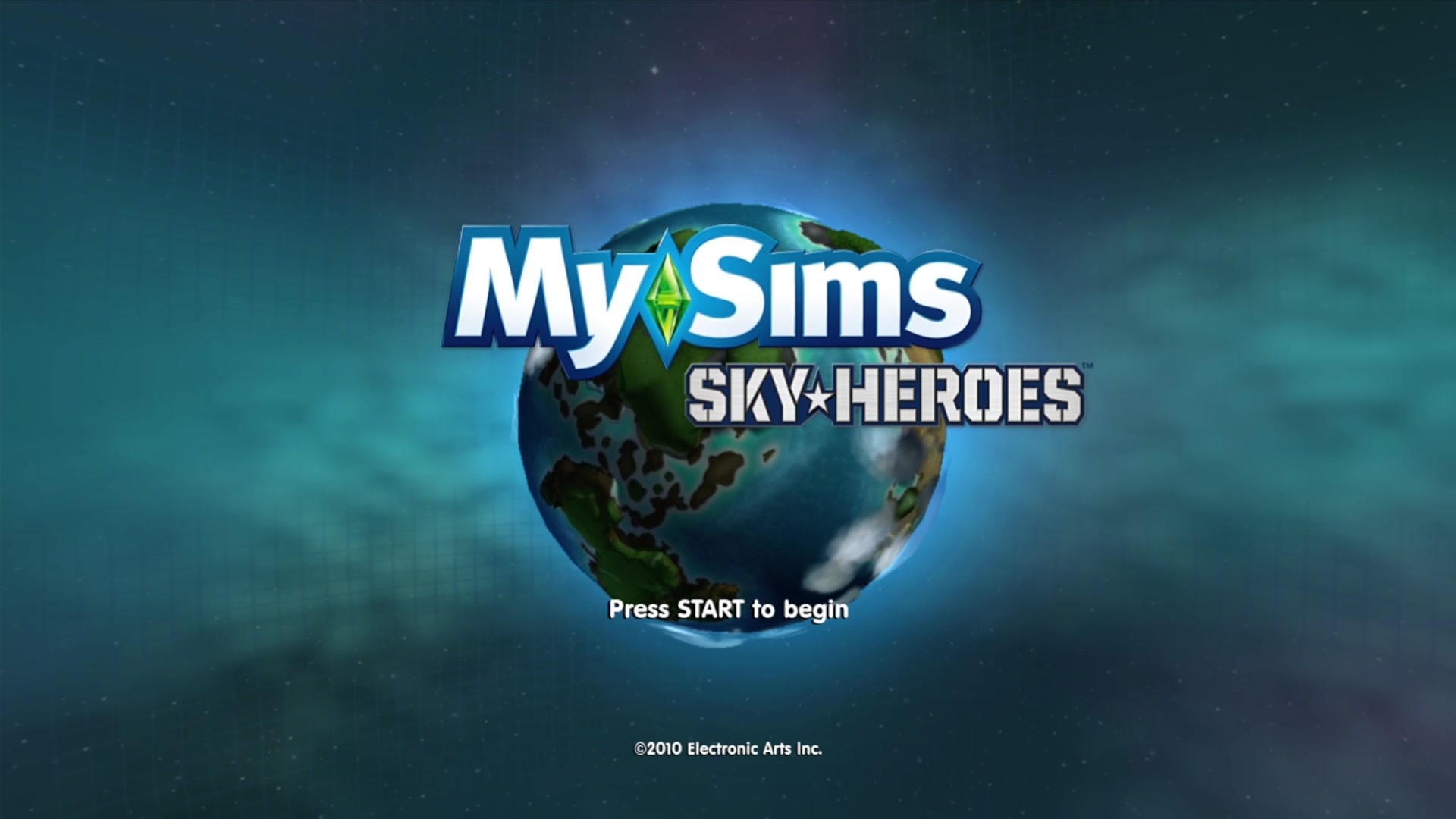 MySims SkyHeroes title screen for Xbox 360